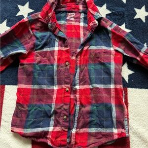 Carter's Kids Plaid Button-Down Shirt - Red, Blue, and Green